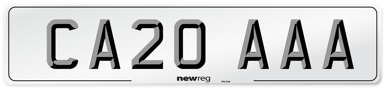 CA20 AAA Number Plate from New Reg